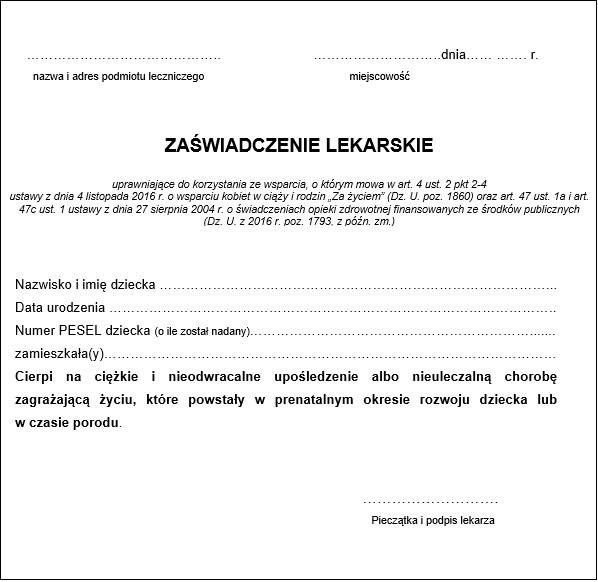 zaświadczenie